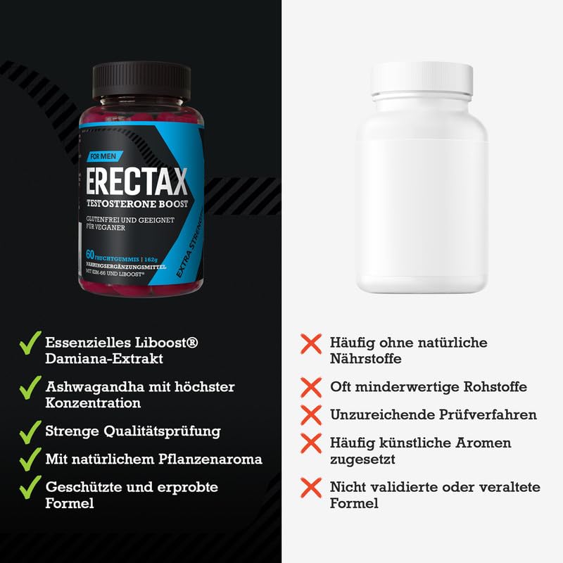 1er ERECTAX Fruchtgummis hochdosiert - Premium Lustpillen f&uuml;r den aktiven  Mann - innovativer M&auml;nner Complex mit Ashwagandha KSM-66 - nat&uuml;rliche  Formel f&uuml;r m&auml;nnliche Lust - vegan Men Supplement : Amazon.de: Drogerie &  K&ouml;rperpflege